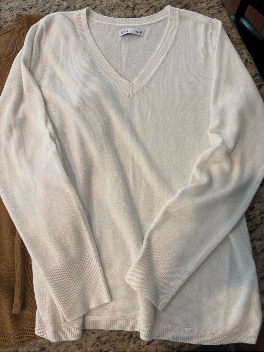 croft & barrow V-Neck Sweater Set in Navy, Camel, Ivory - Picture 5 of 16